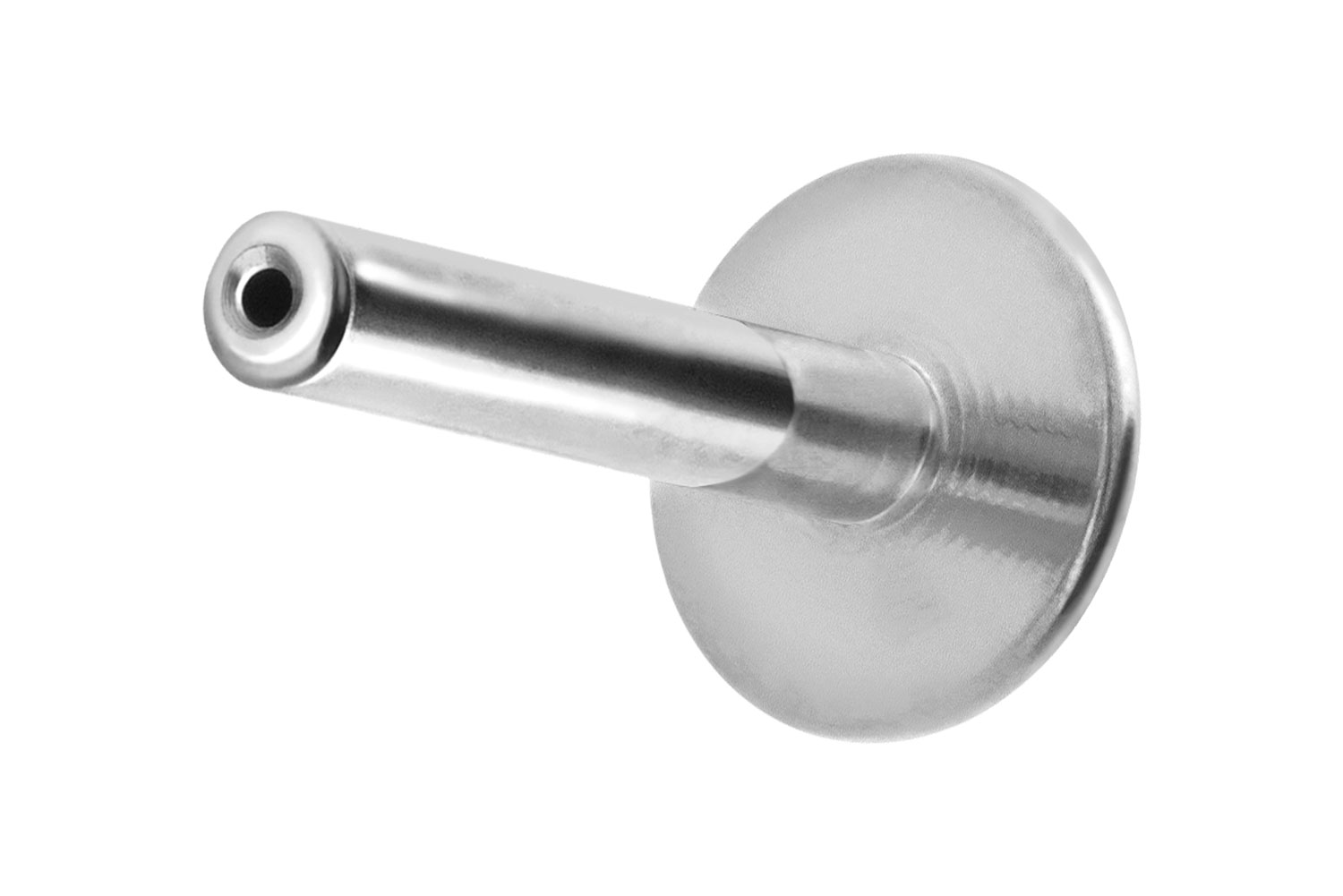 Titan Labret Piercing mit Push Fit ohne Kugel ABGERUNDETE PLATTE